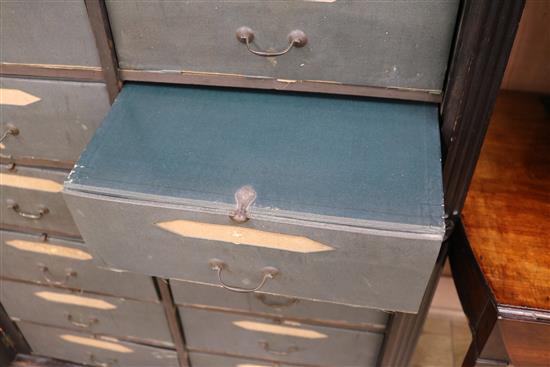 A 19th century French Wellington office chest W.96cm